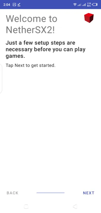 NetherSX2 emulator home screen on Android